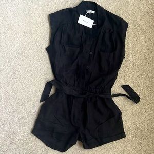FRAME linen romper black - NWT